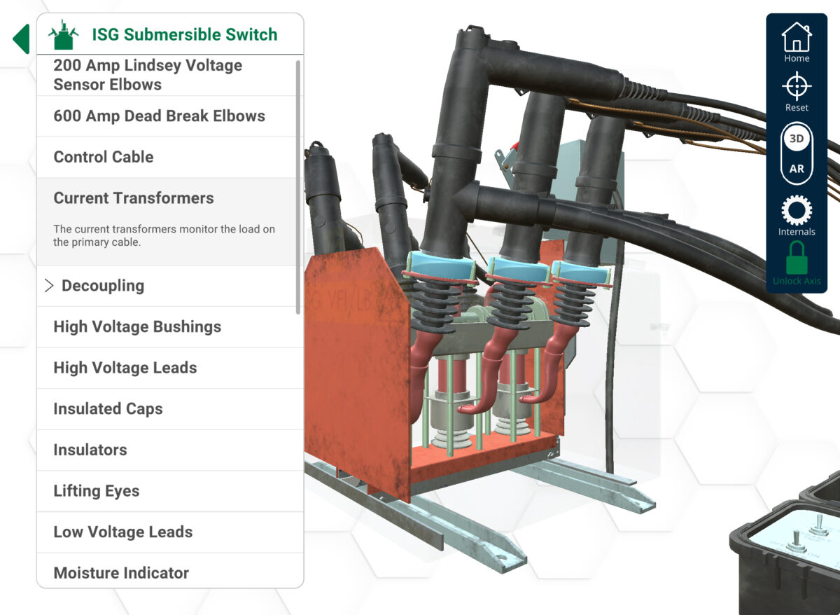 3D visualization and part identification for a submersible switch